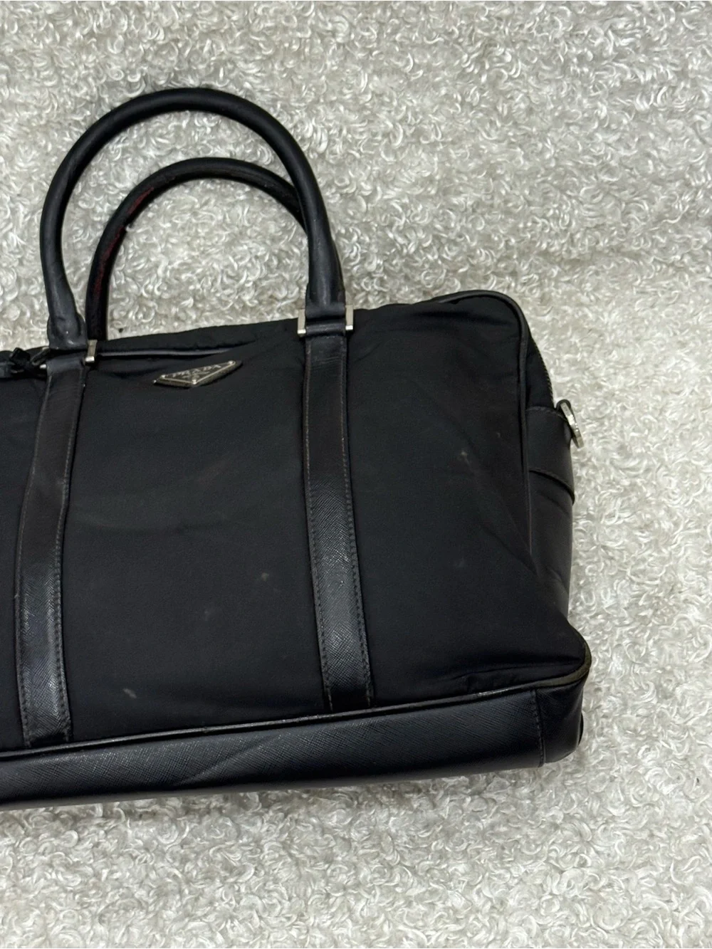 PRADA - Black Nylon Leather Business Bag